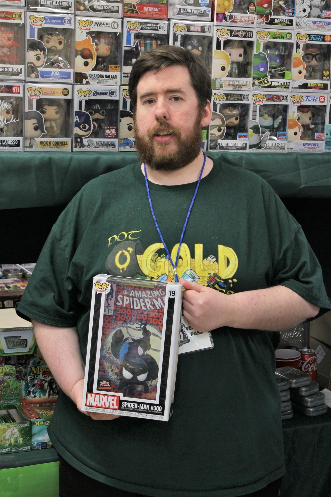 Vendor displaying Marvel Spider-Man collectible