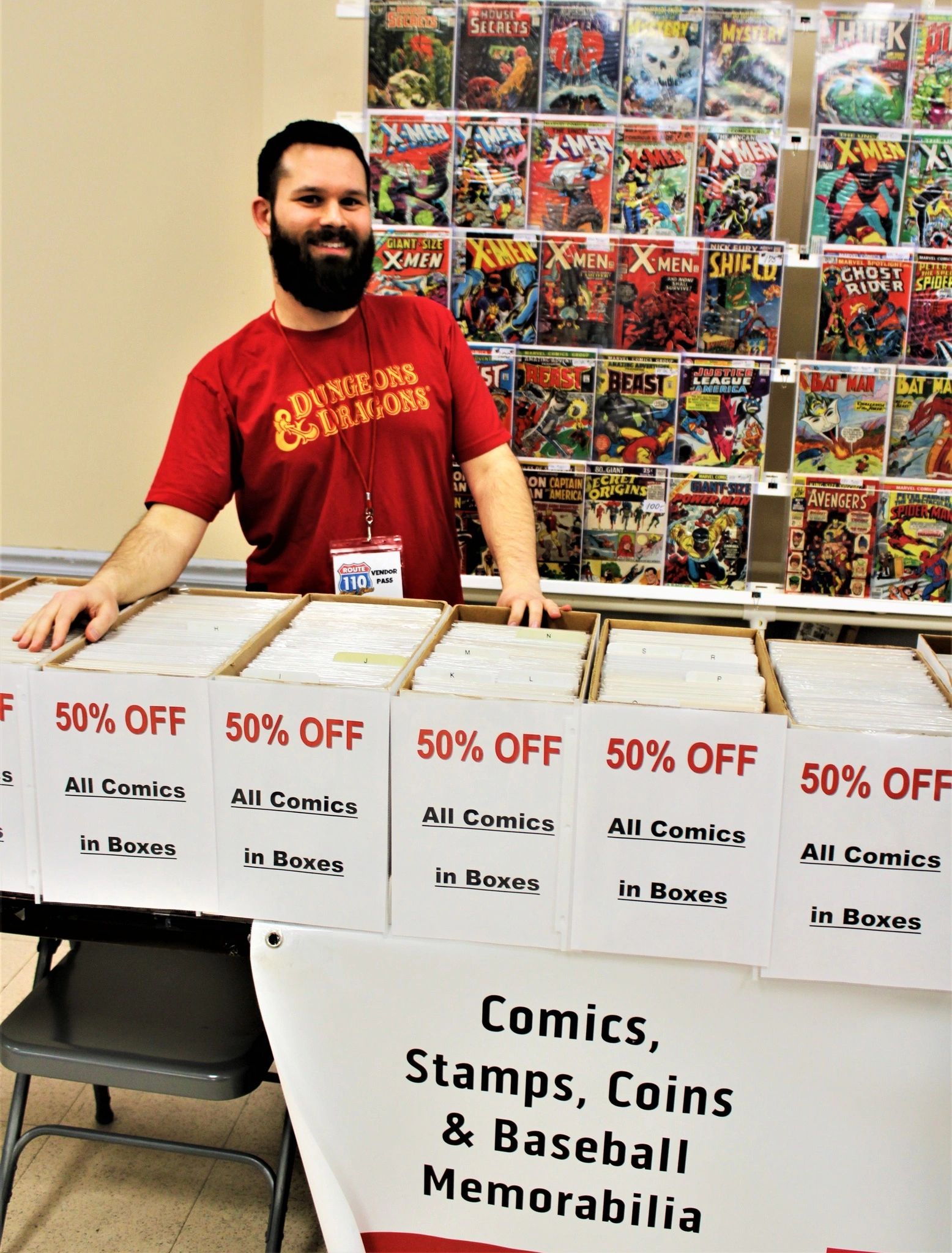Comics, stamps, coins and baseball memorabilia vendor